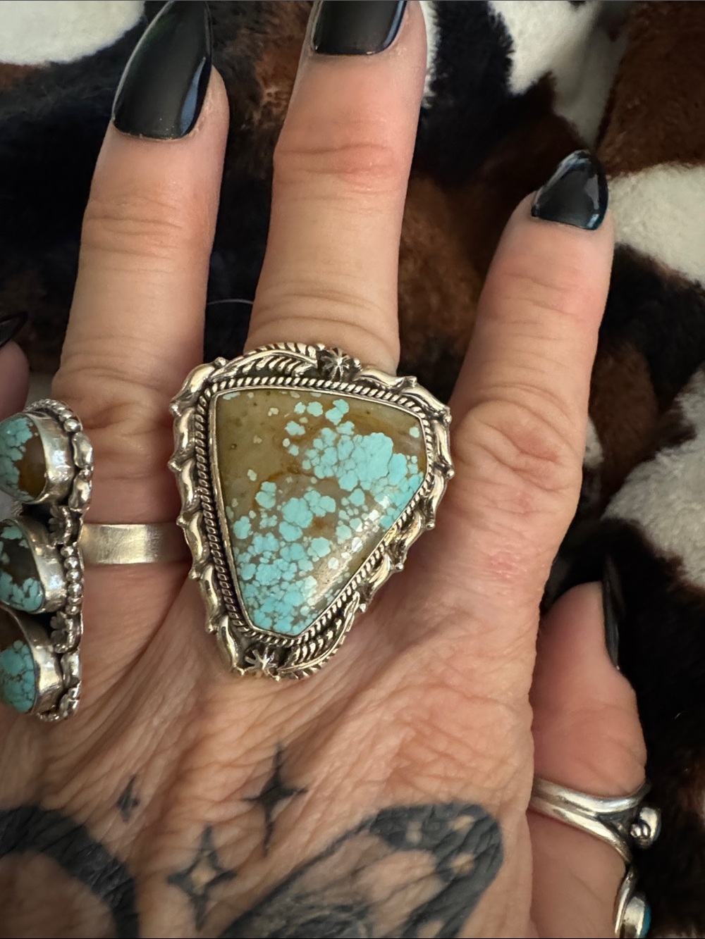 Mine #8 Turquoise Statement Ring in Blue 925 silver - Women Jewelry
